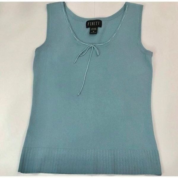 Finity Pale Blue Sleeveless Blouse Size Medium