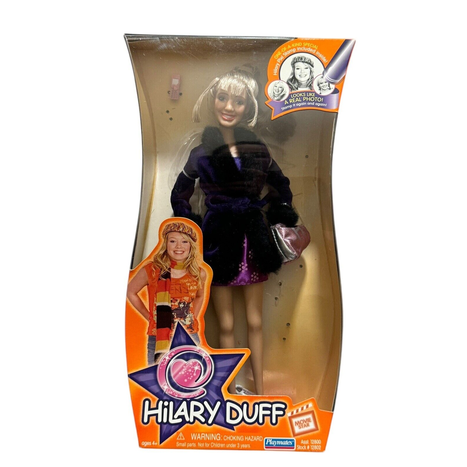 2003 Hilary Duff Fashion Doll Movie Star Playmates Purple Outfit #12802 Vintage