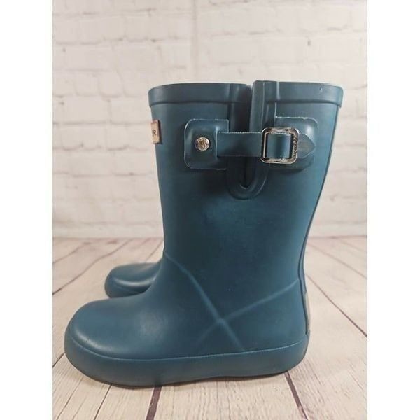 Hunter Little Kid's First Classic Teal Slip-On Rain Boots US Toddler Size 9