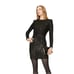 LDT Sequin Mini Dress Long Sleeve Front Twist Black Size 14