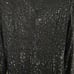 LDT Sequin Mini Dress Long Sleeve Front Twist Black Size 14