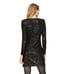 LDT Sequin Mini Dress Long Sleeve Front Twist Black Size 14