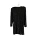 LDT Sequin Mini Dress Long Sleeve Front Twist Black Size 14