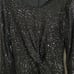 LDT Sequin Mini Dress Long Sleeve Front Twist Black Size 14