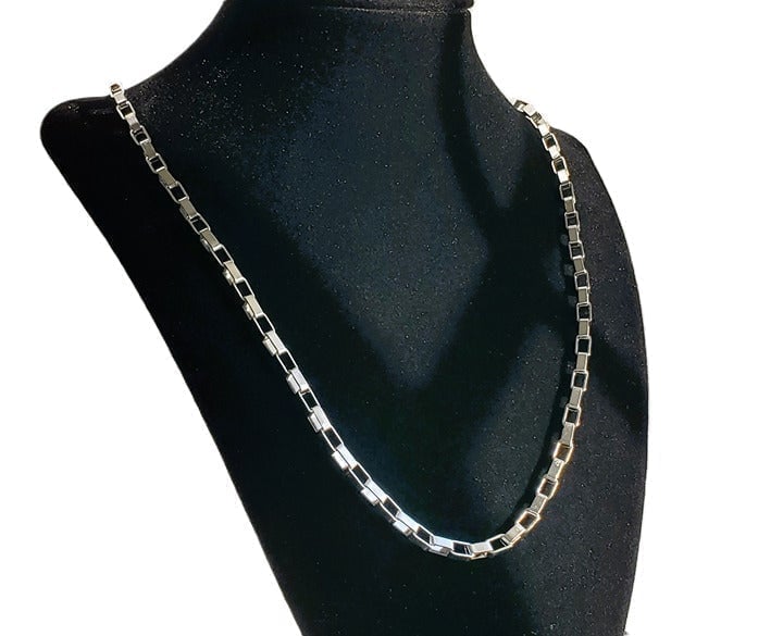 28 Womens 14K White Gold Bike Chain Link Necklace 14 Karat Silver Jewelry Biker