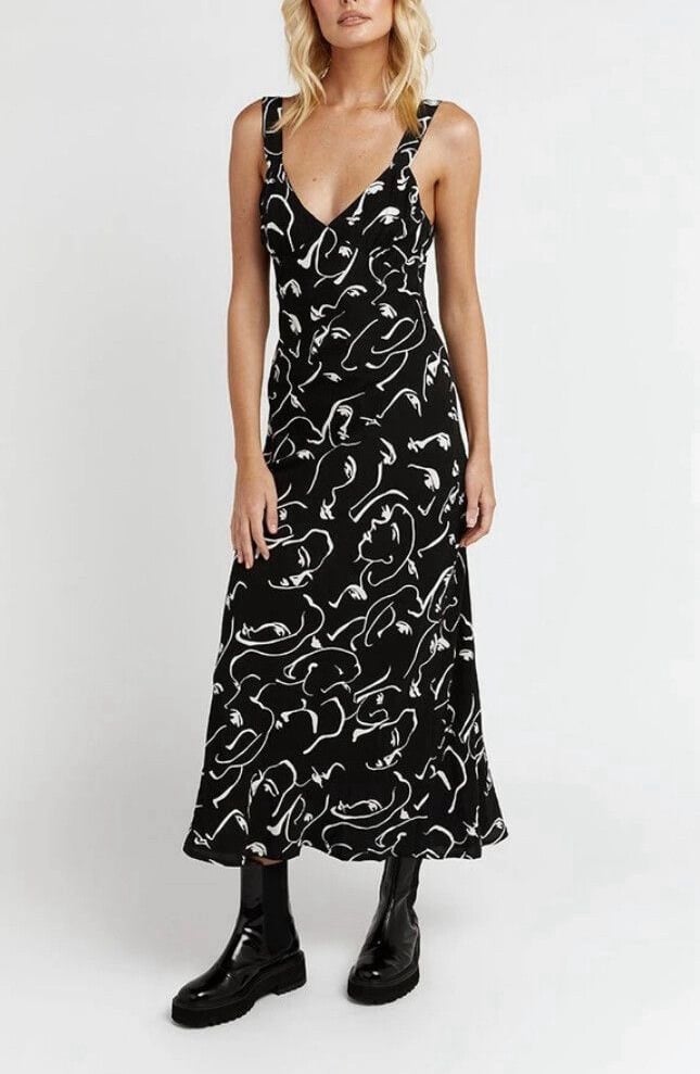 DISSH Monet Black Slip Dress