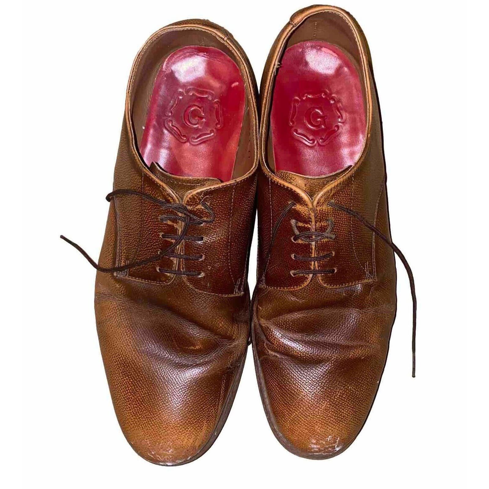 GRENSON Brown Leather Oxford Derby Dress Shoes 111367 Men’s UK 11 US 12