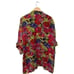Vintage Rosey Tomato Bright Spring Floral Open Front Cardigan Size 40 / 20