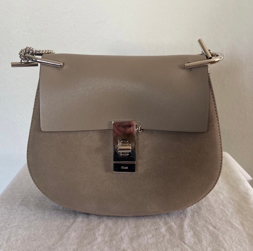 NWT Chloe Small Drew Leather & Suede Shoulder Bag