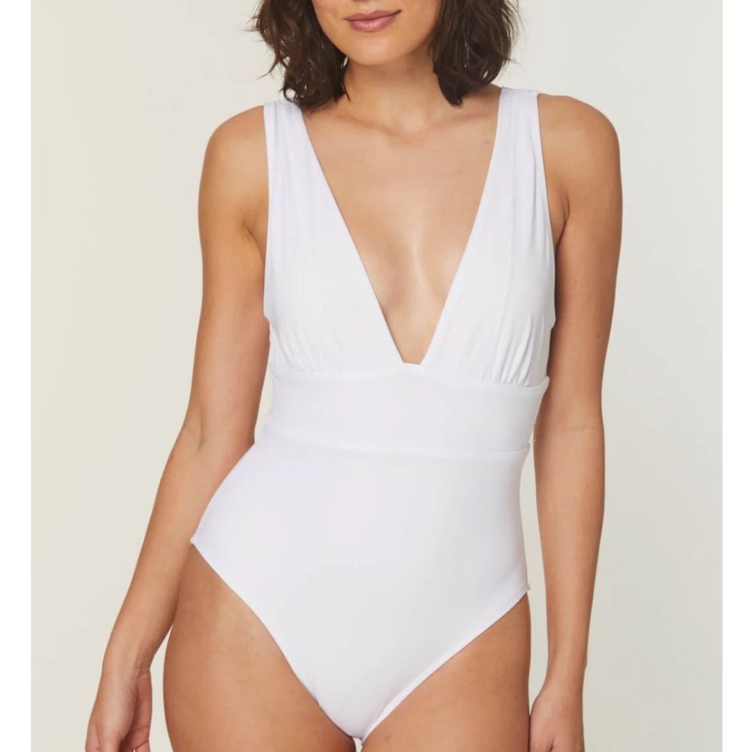 Andie Swim The Mykonos One Piece LT Swimsuit White size XL Tall NWT