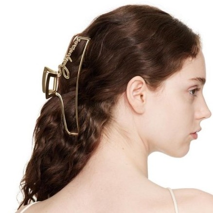 Jacquemus Gold Le Raphia 'La Grande Pince' Hair Clip