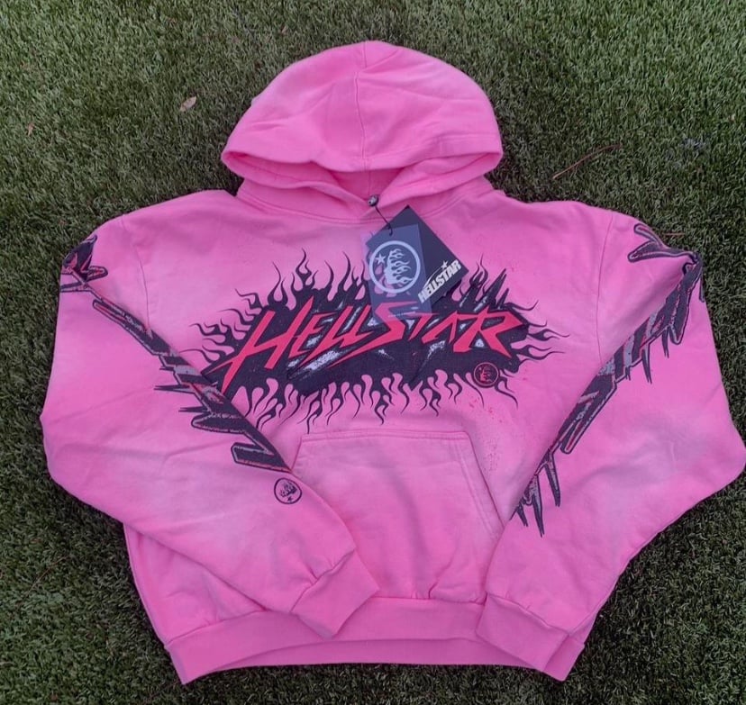 Hellstar Flames Hoodie Pink Size S & M Graphic Streetwear