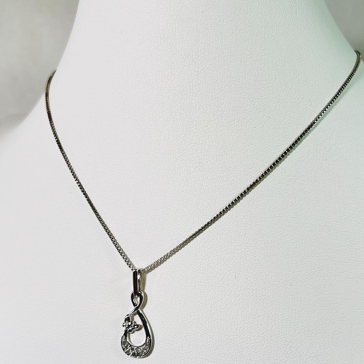 Silver 925 Infinity Butterfly Pendant Necklace CZ 925 Italian Box Chain 18 Gift