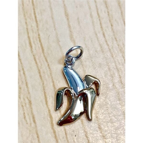 Peeled Banana Sterling Silver and Bronze Jewelry Charm #fruit