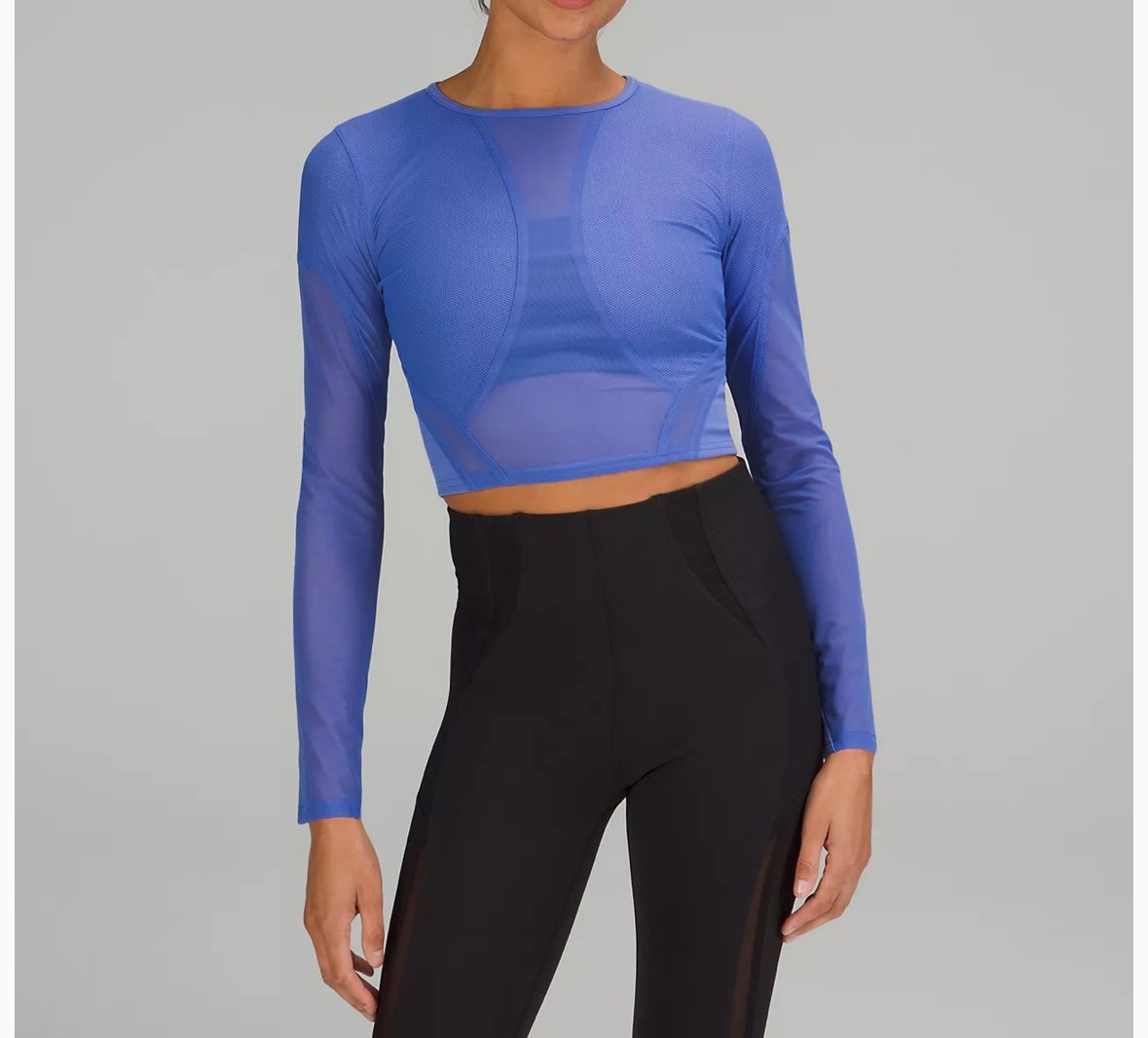 Lululemon Long Sleeve Mesh Panelled Training Long Sleeve Size 4 Periwinkle Blue