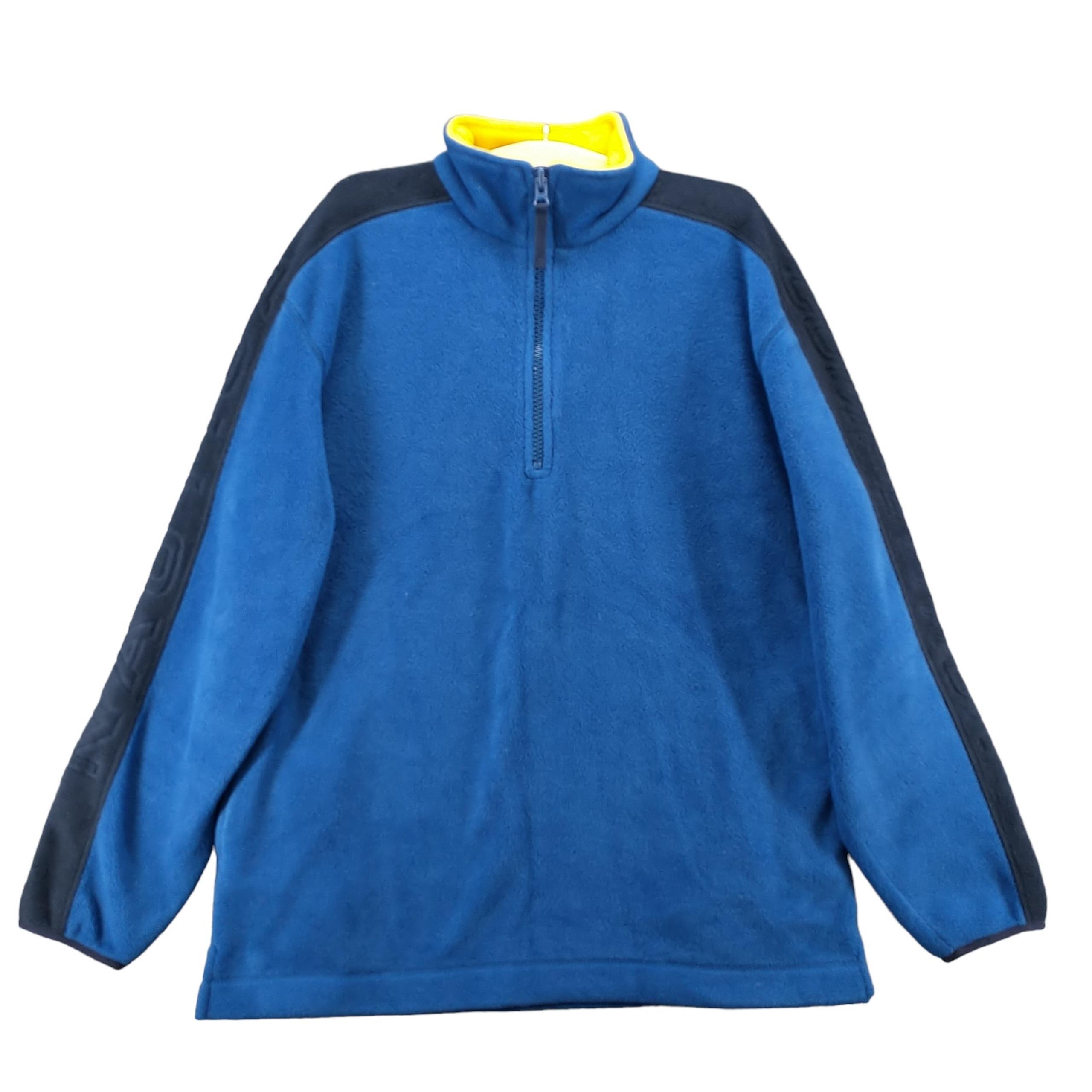 Nautica Competition Mens 1/4 Zip Fleece Jacket Blue Medium Polyester Vintage USA