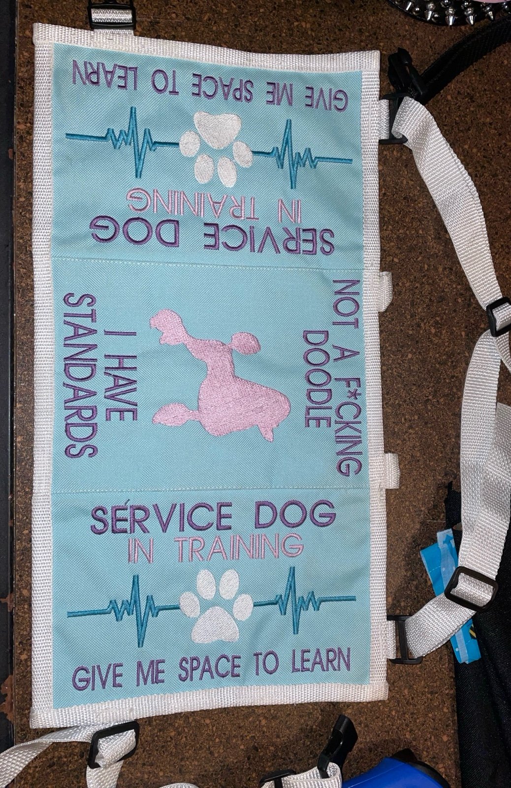 Poodle service dog vest/cape
