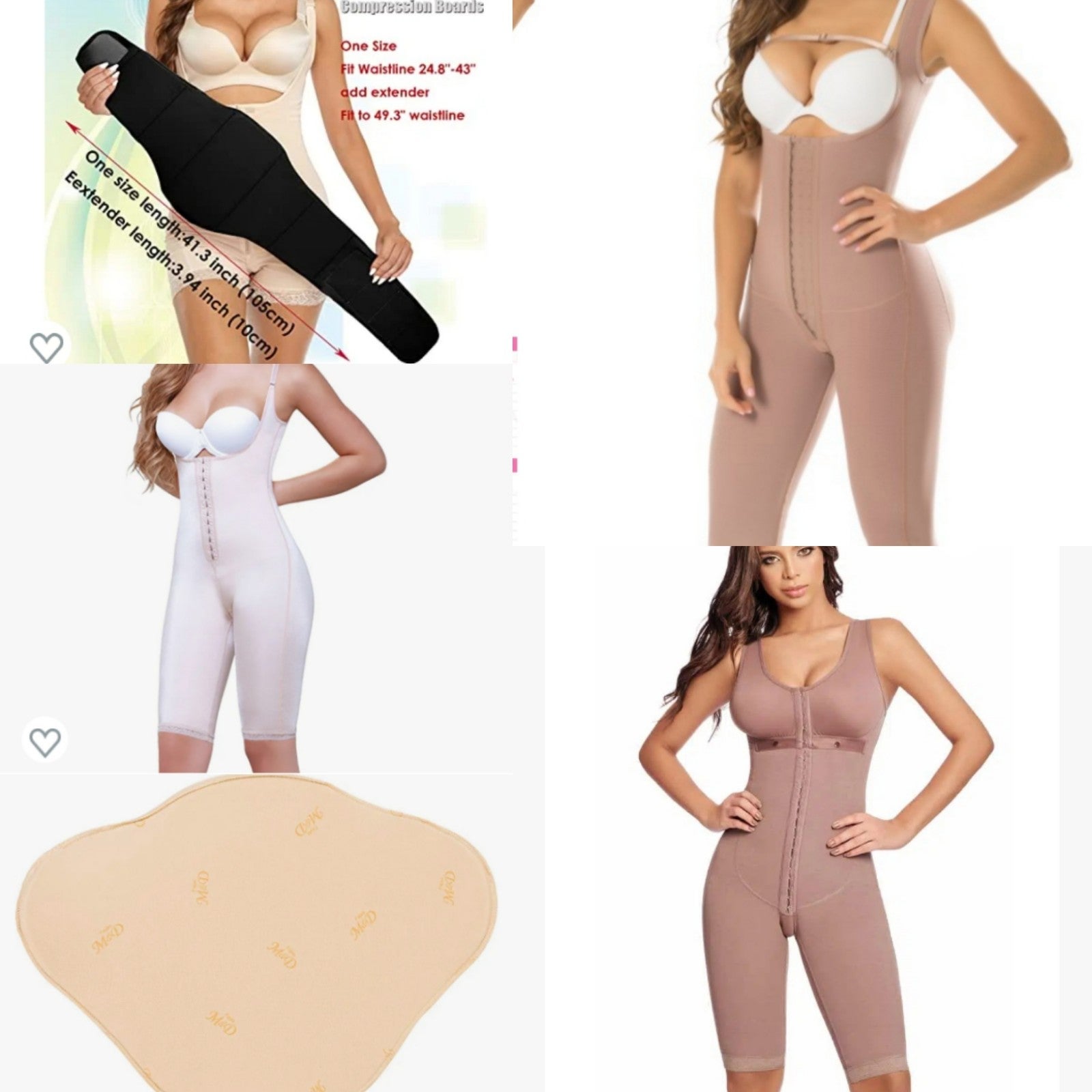 Full Post-Op Faja Package for BBL Lipo 360. 3 Fajas + 2 Ab boards