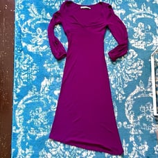 Dan Van Furstenberg V-neck asymmetrical open sleeve rare dress six