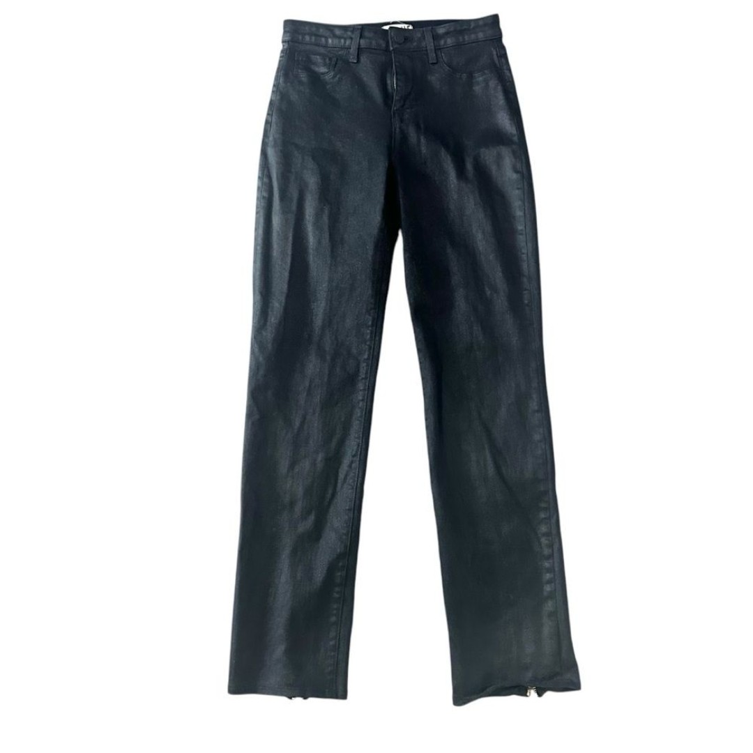 L’ Agence Black Ginny High Rise Straight Coated Jeans - 26