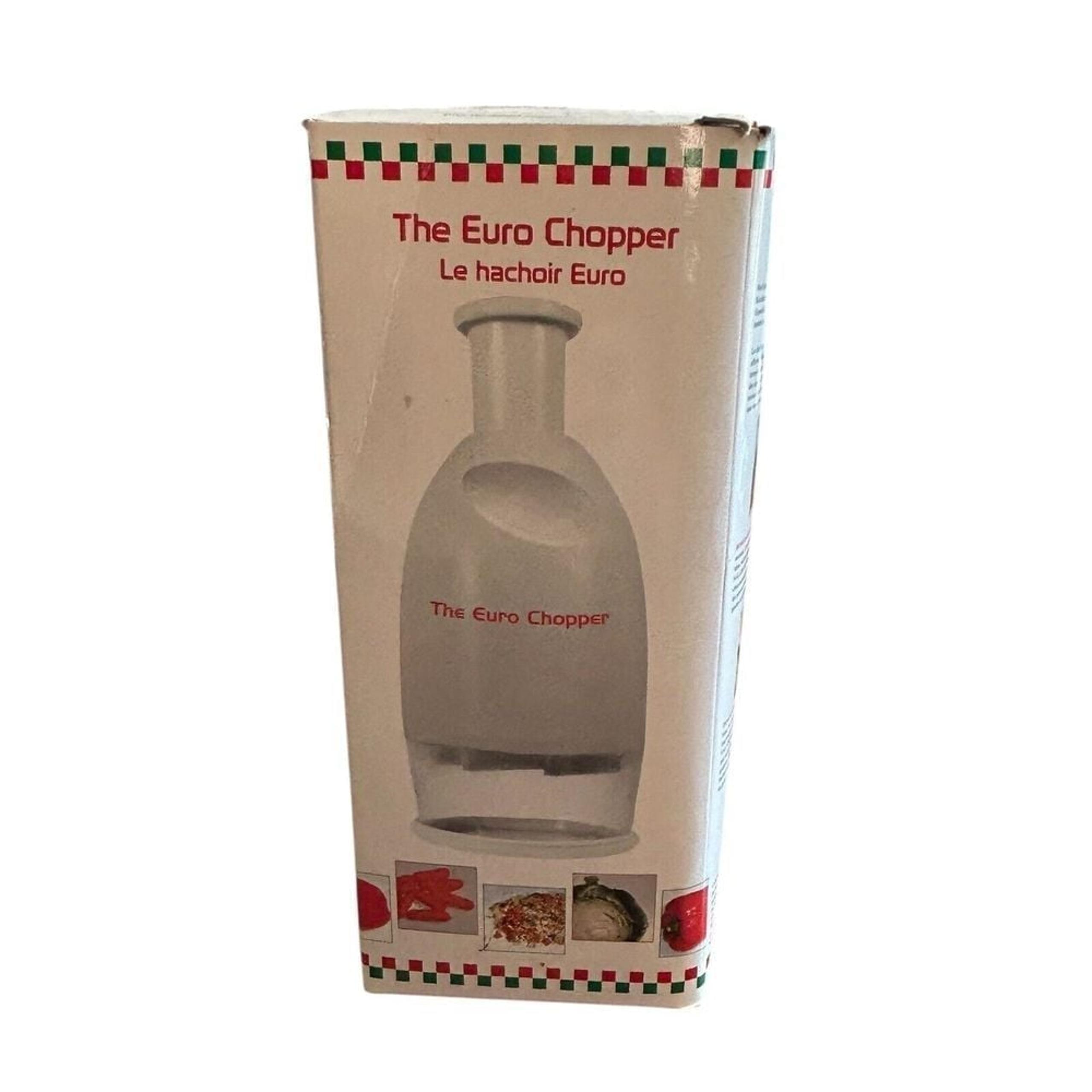 The Euro Chopper Kitchen Food Vegetable Cutter White Plastic 9"tall x 3.5"diam