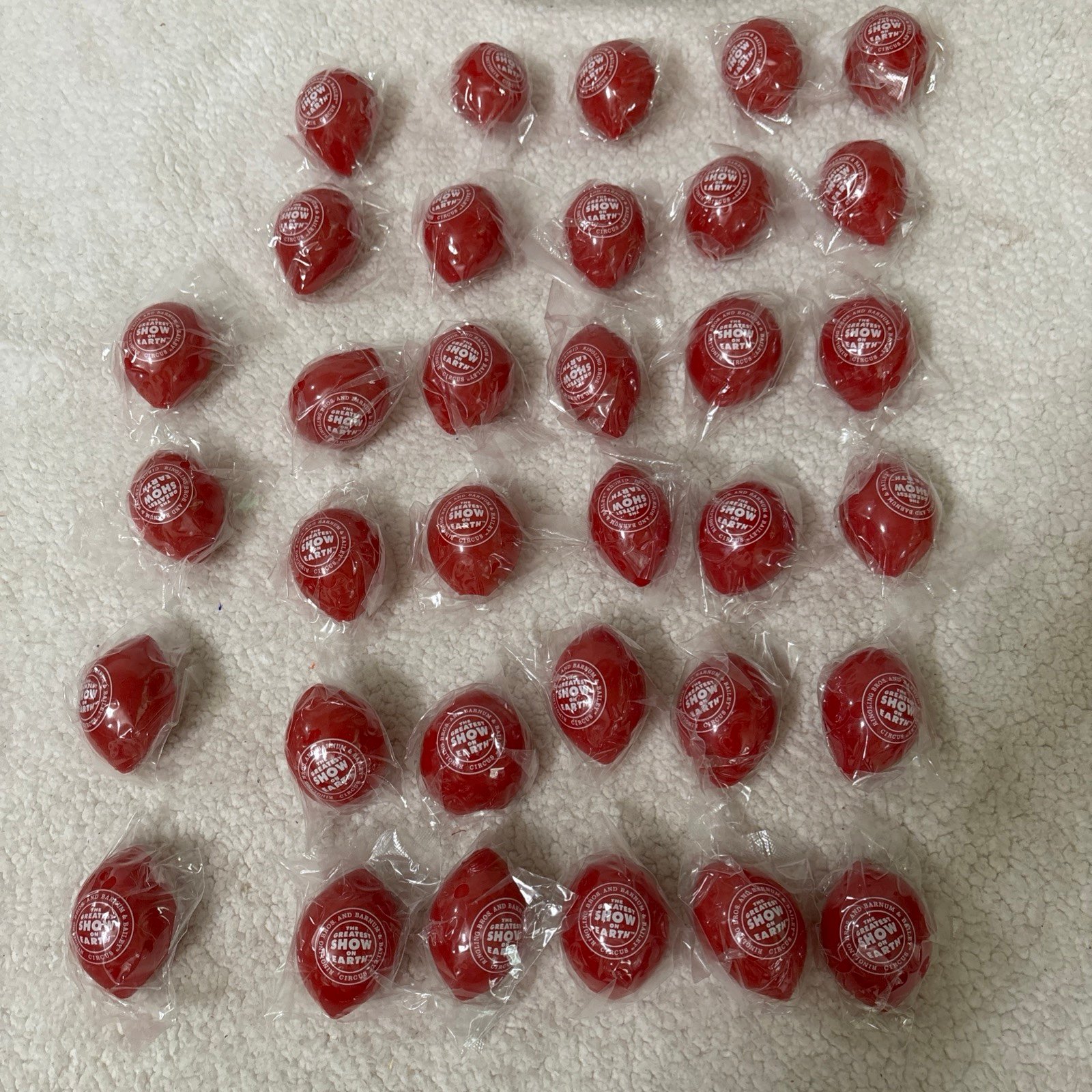 Vtg Lot 34 Ringling Bros. And Barnum & Bailey Circus Red Plastic Clown Noses NEW