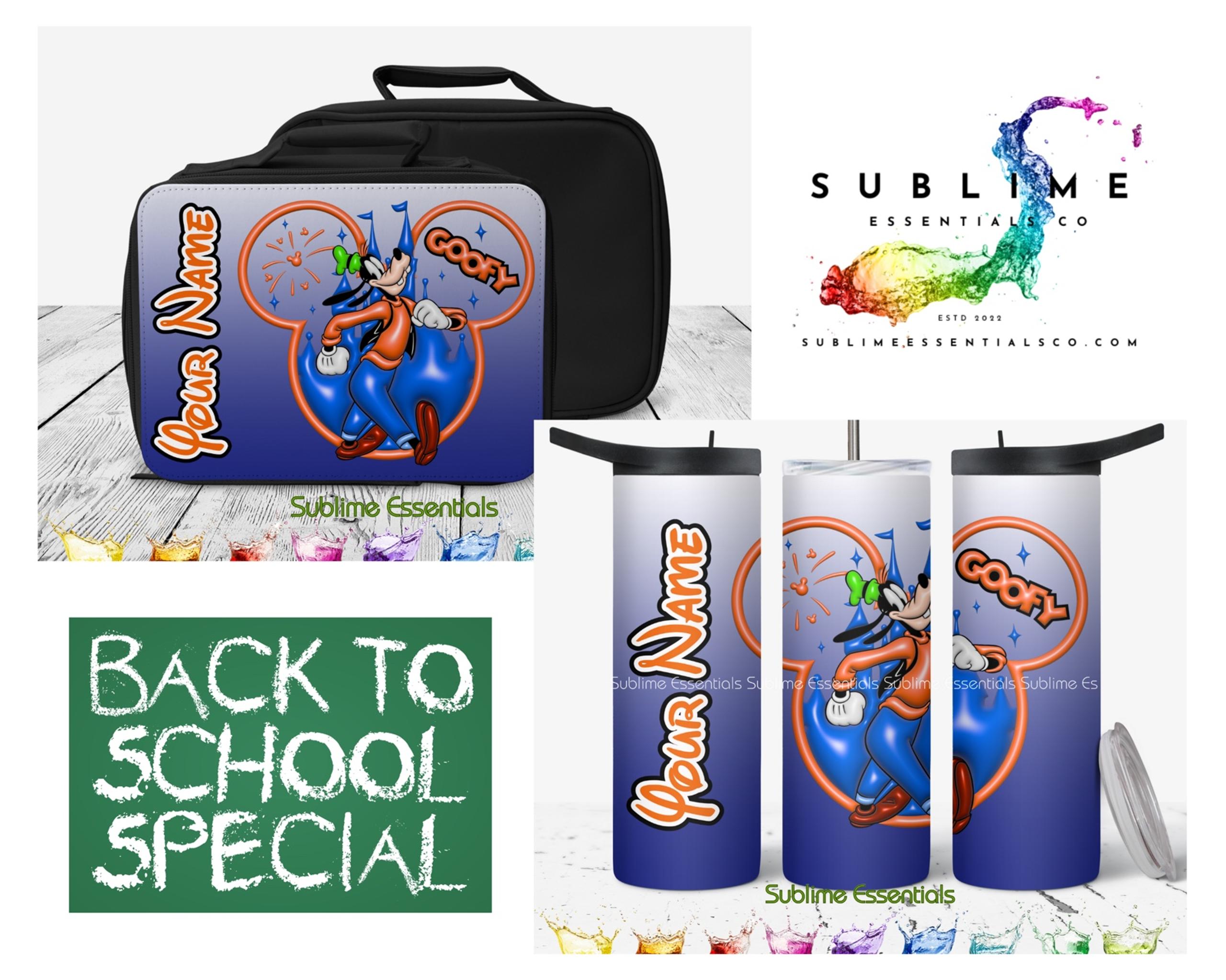 Lunchbag & Tumbler Set - Goofy Inspired "Dog Walks" Back to School SALE