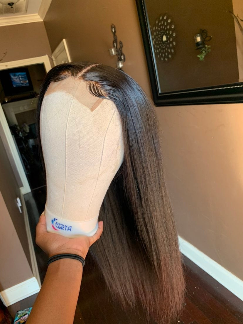 20inch black straight wig