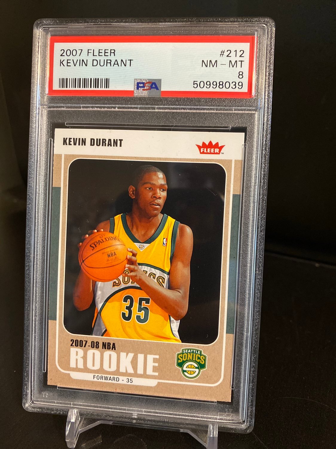 2007 Fleer Kevin Durant PSA 8 Rookie RC #212