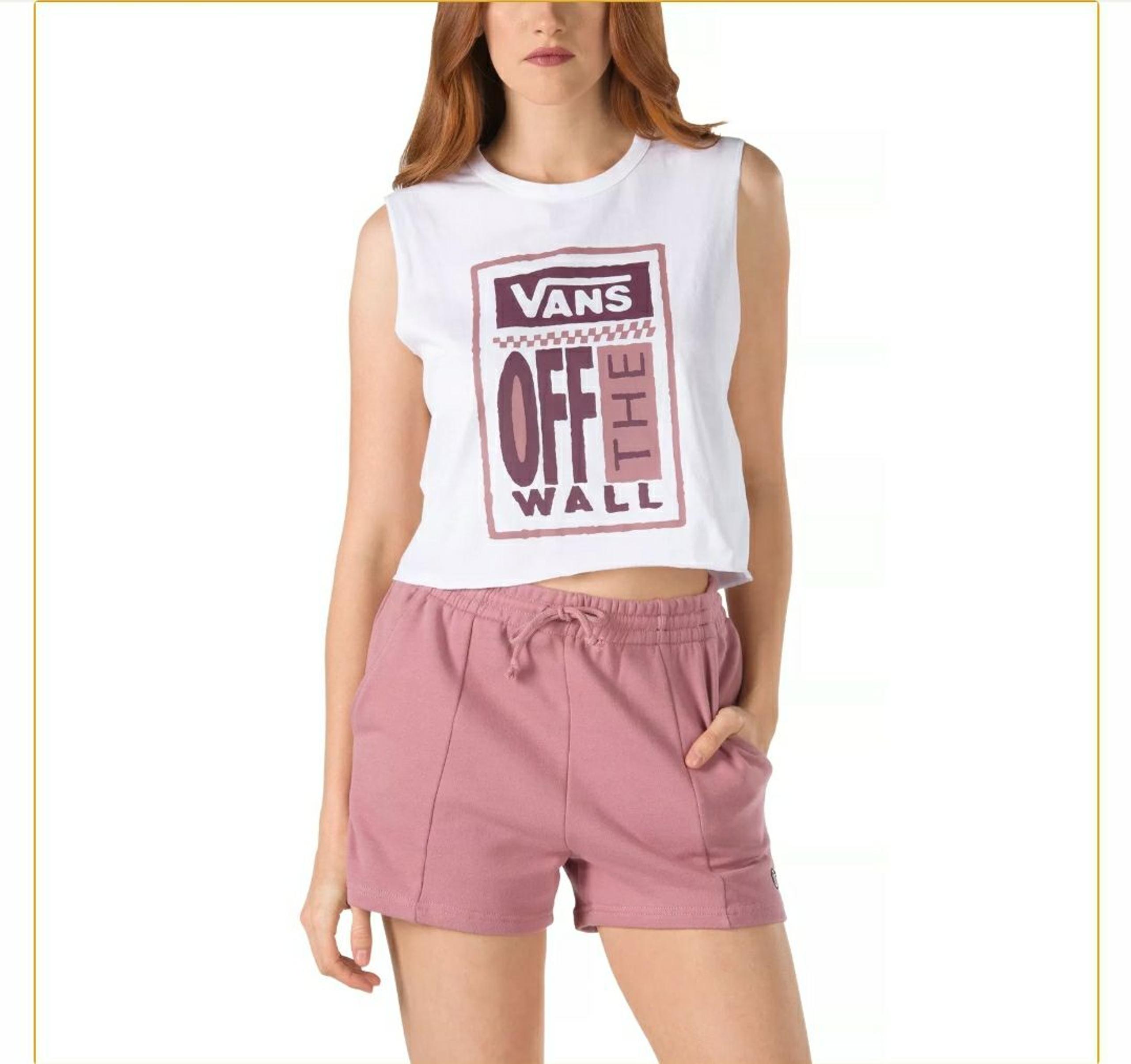 Vans womens cotton muscle tank top white