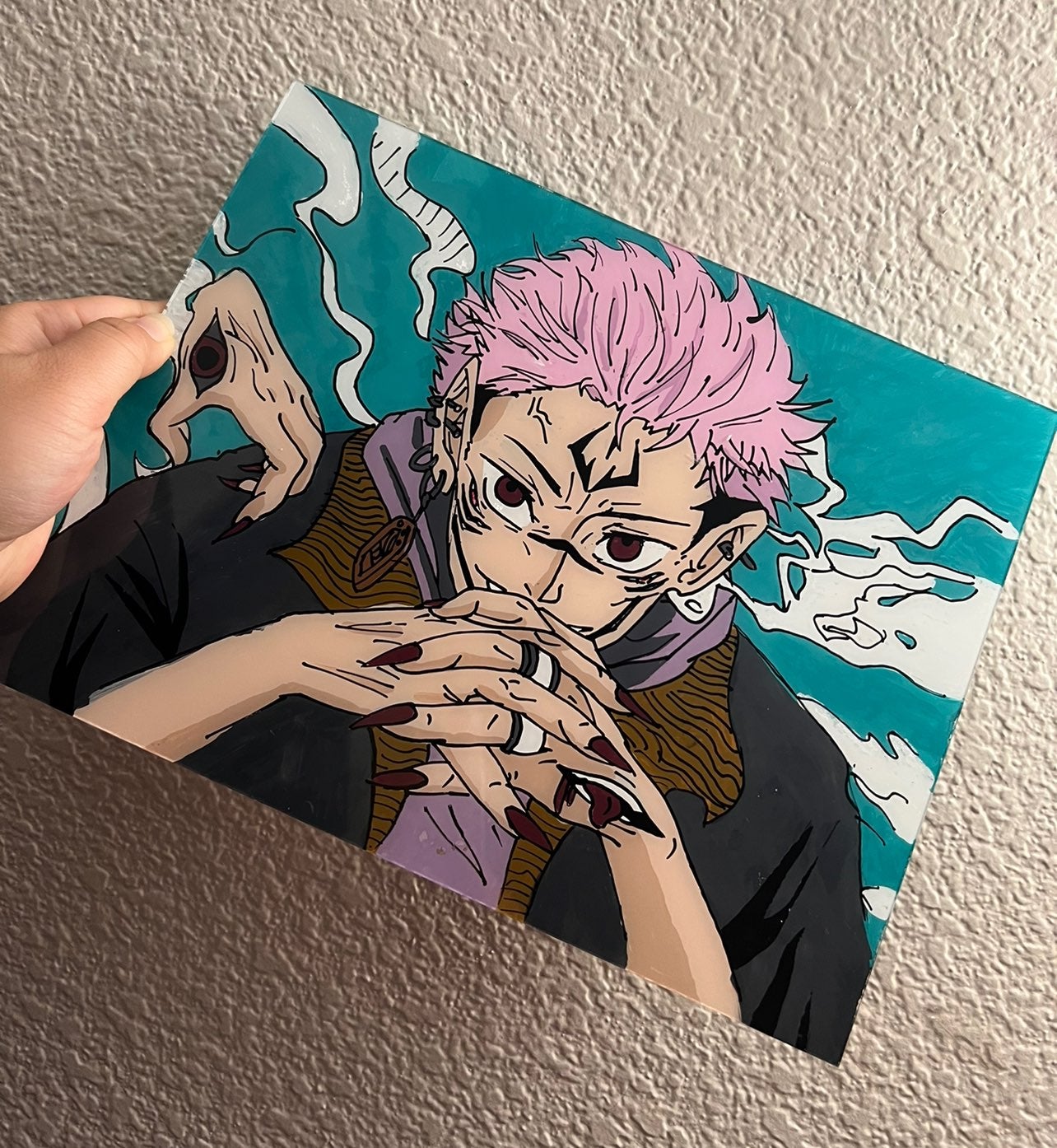 Anime Glass Painting (sukuna Jujutsu Kaisen)