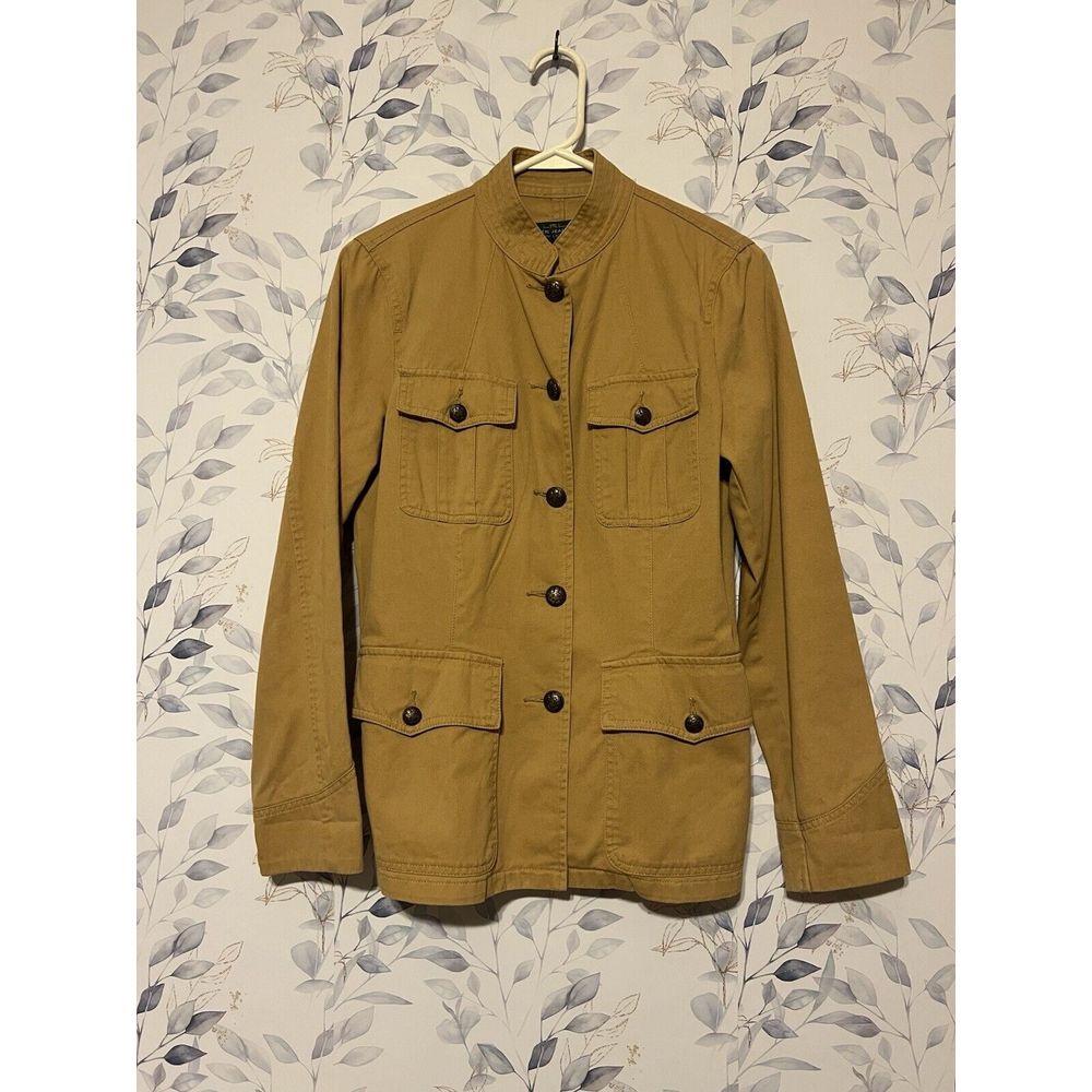 Vintage LRL Ralph Lauren Jeans Co Womens Coat Jacket Size M Brown Buttoned