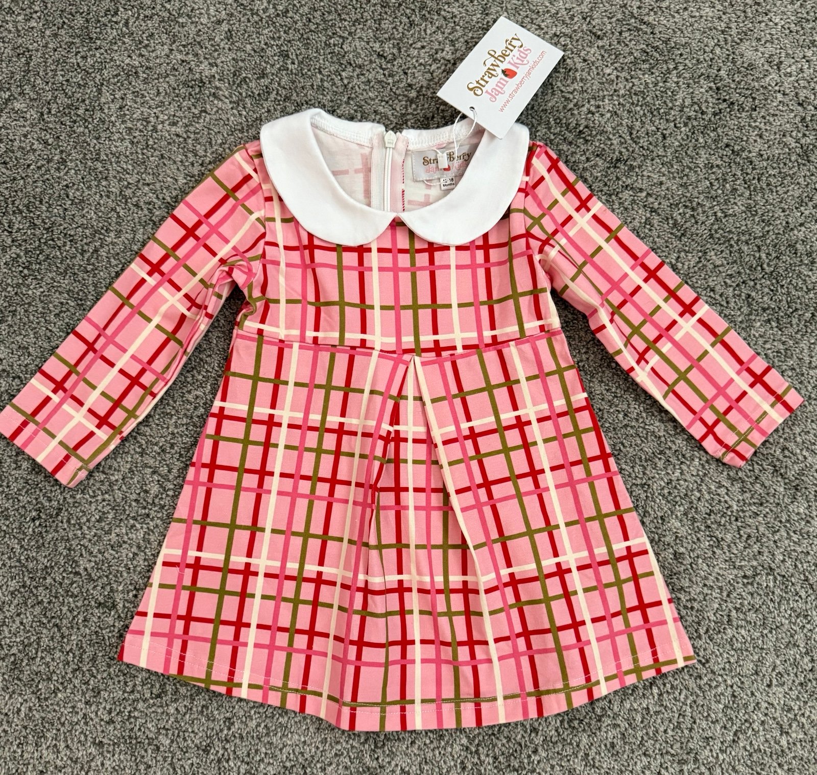 Strawberry Jam Kids Pink Plaid dress