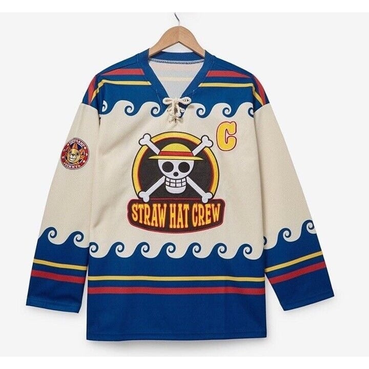 One Piece Straw Hat Crew Hockey Jersey Luffy 56 BoxLunch size Medium