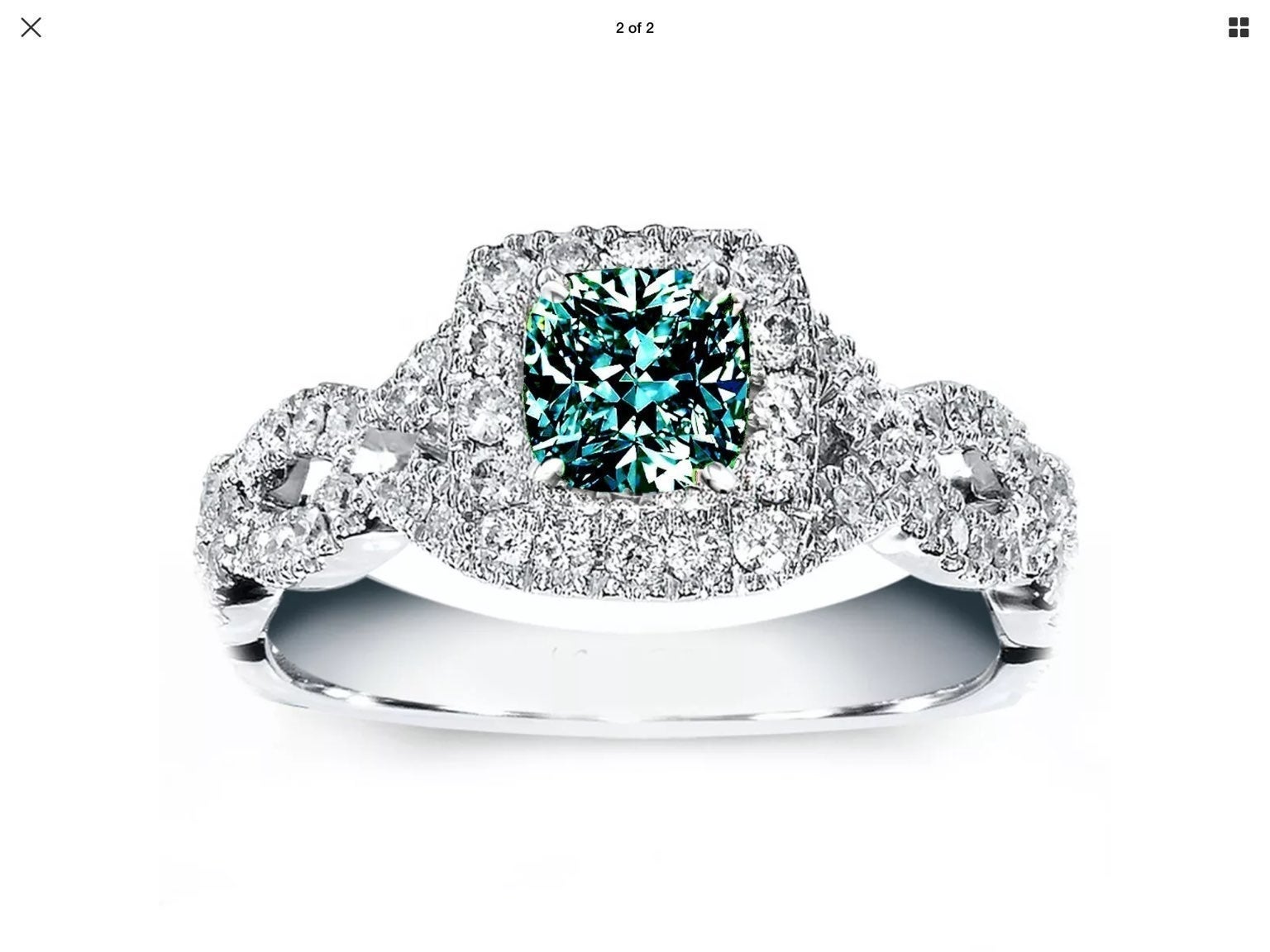 2.0ct Round Blue Moissanite Diamond
