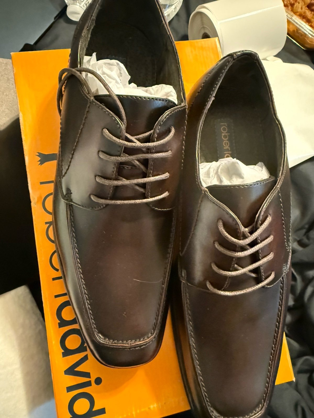 Robert david brown leather lace up dress shoes size 10M