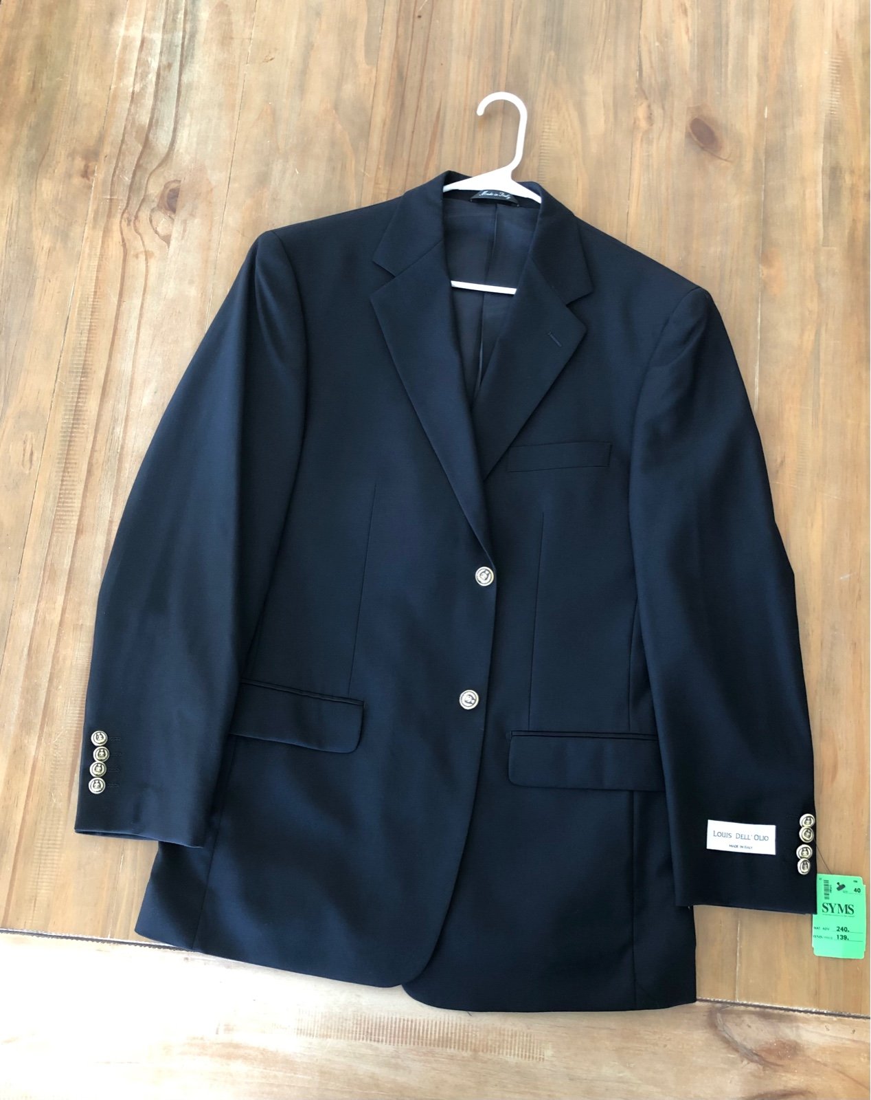 Louis Dell Olio Mens Suit Blazer Jacket 40R