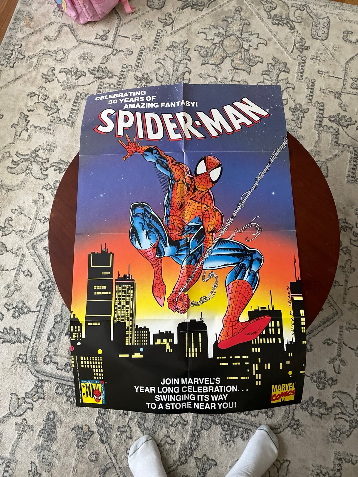 Original vintage poster spiderman poster 1992 30th Anniversary marvel comic hero