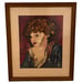 Vintage French Young Boy Needlepoint Cross Stitch Framed Large Wall Art