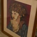 Vintage French Young Boy Needlepoint Cross Stitch Framed Large Wall Art