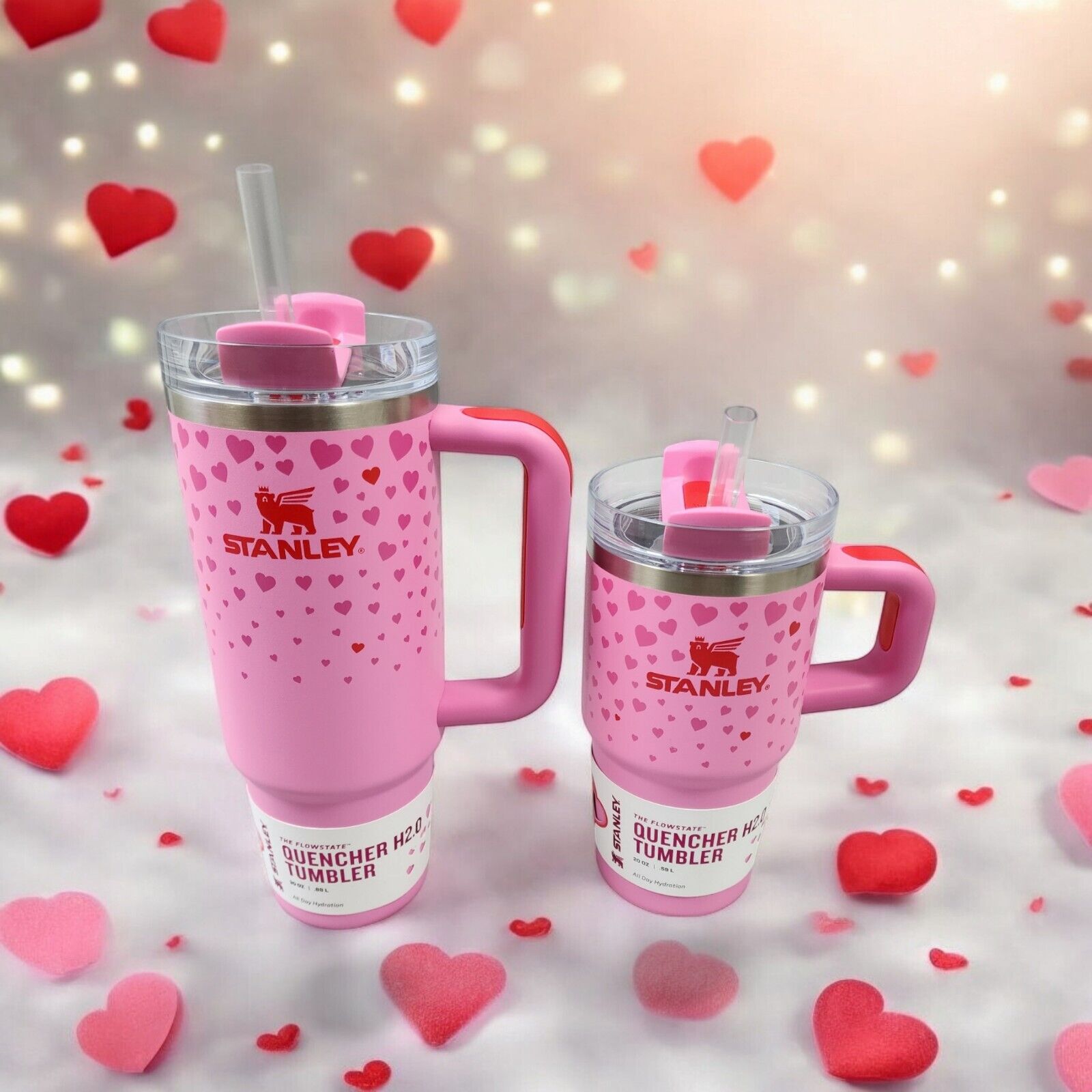 STANLEY VALENTINES DAY STAINLESS STEEL 30OZ AND 20OZ SWEET HEARTS BRAND NEW!!