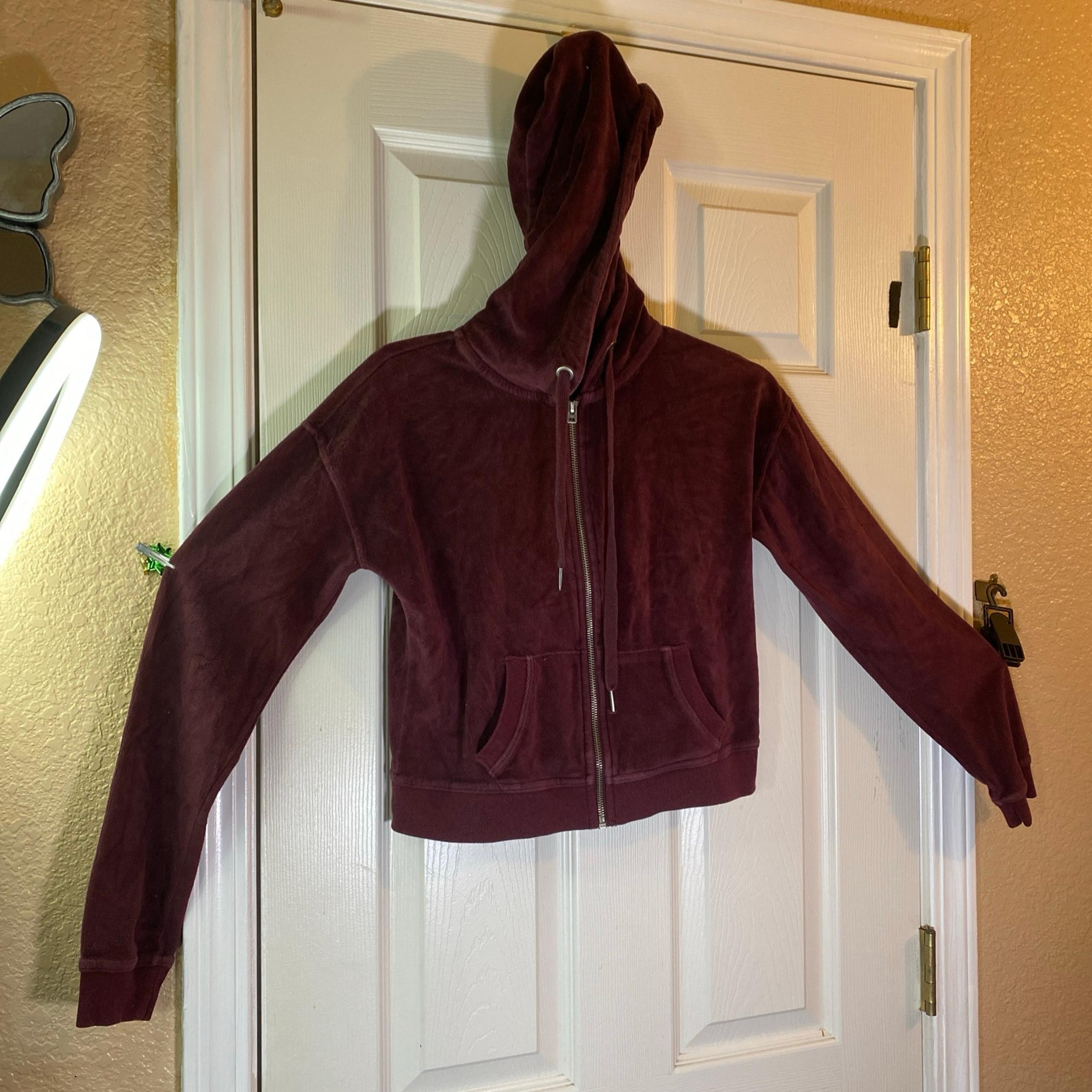 Aeropostale Women XS EXTRA SMALL Hoodie Crop Sweatshirt Full Zip Pockets Winter