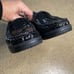 Stuart Weitzman Snake Embossed Patent Leather Moccasin Toe Loafers 7.5 Black
