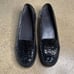 Stuart Weitzman Snake Embossed Patent Leather Moccasin Toe Loafers 7.5 Black