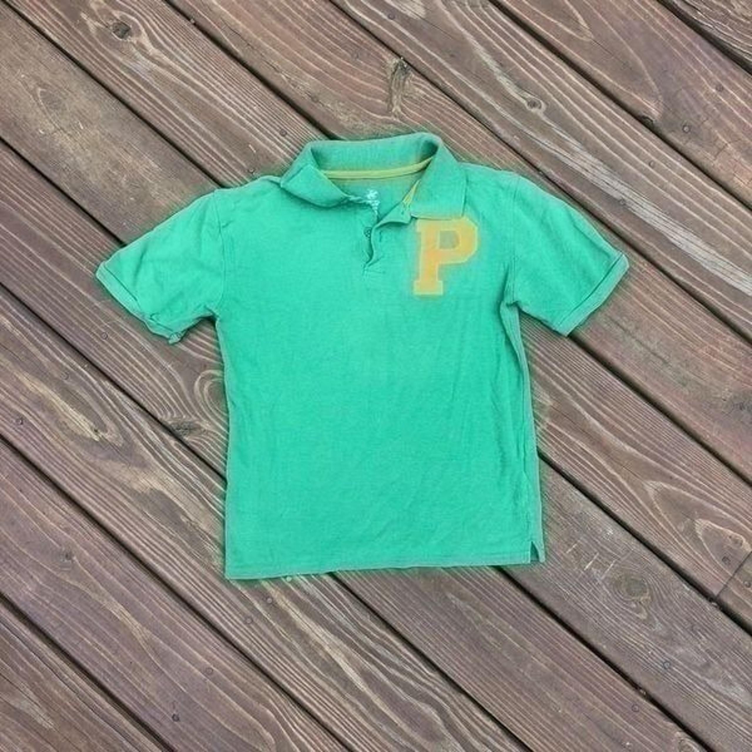 BEVERLY HILLS POLO CLUB Kids Green Collard Shirt Size Medium (12/14)