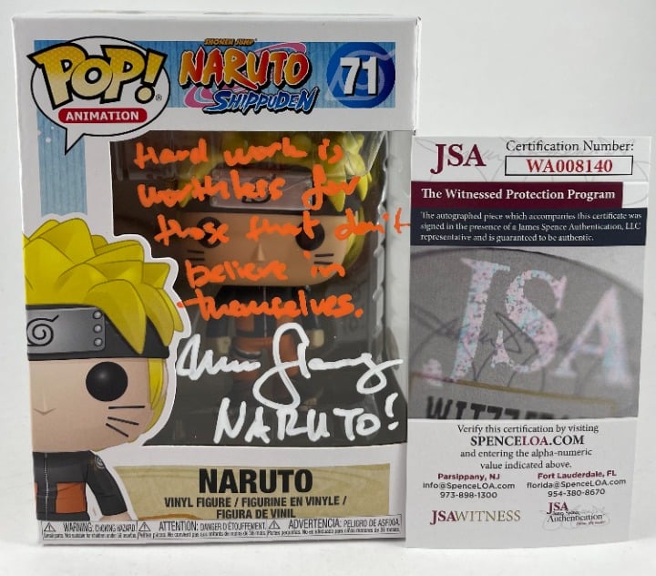 Maile Flanagan Autographed Naruto Shippuden Funko POP #71 E Signed JSA COA