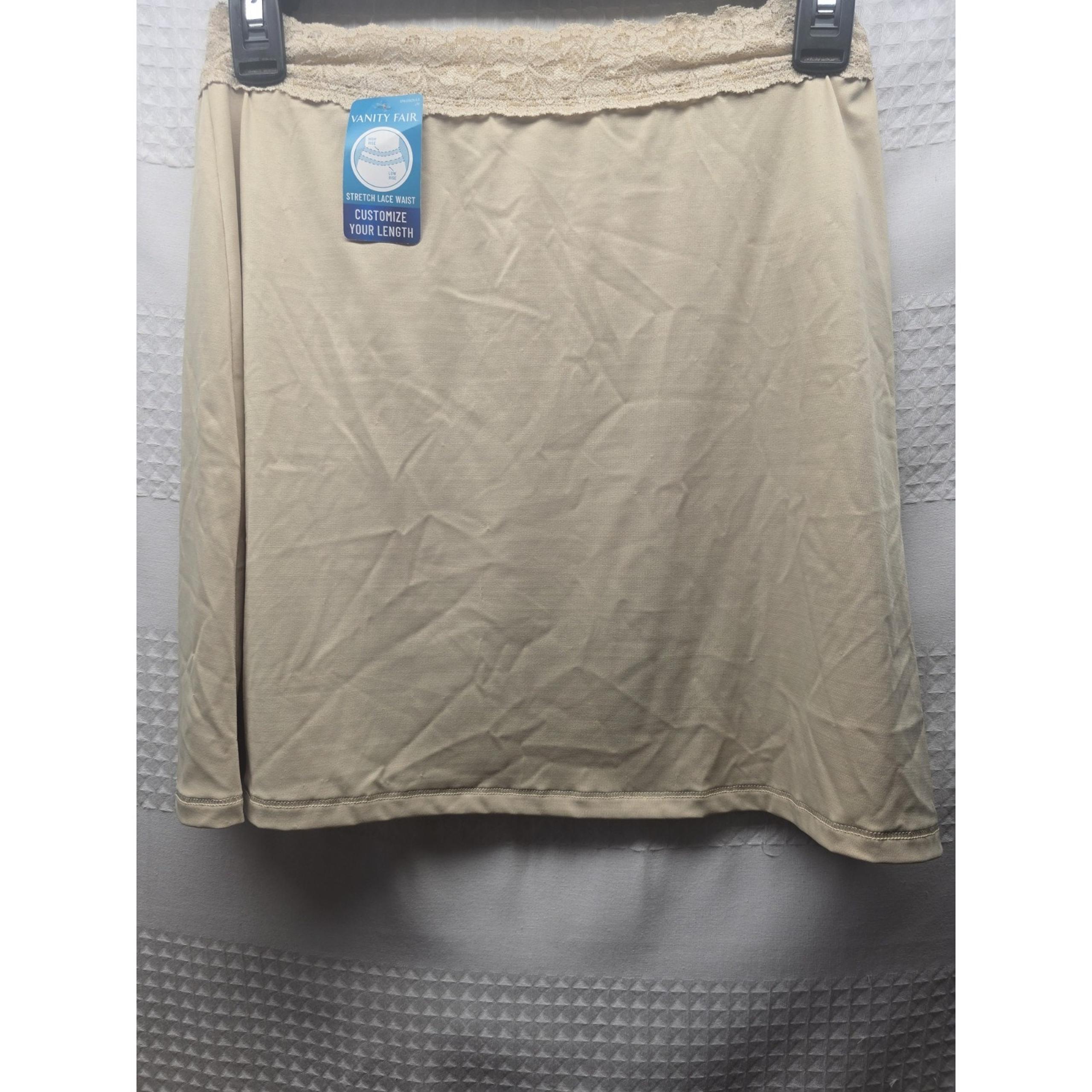 Vanity Fair Nylon Half Slip 1” Lace Trim 7” Side Slip Size small Womens
