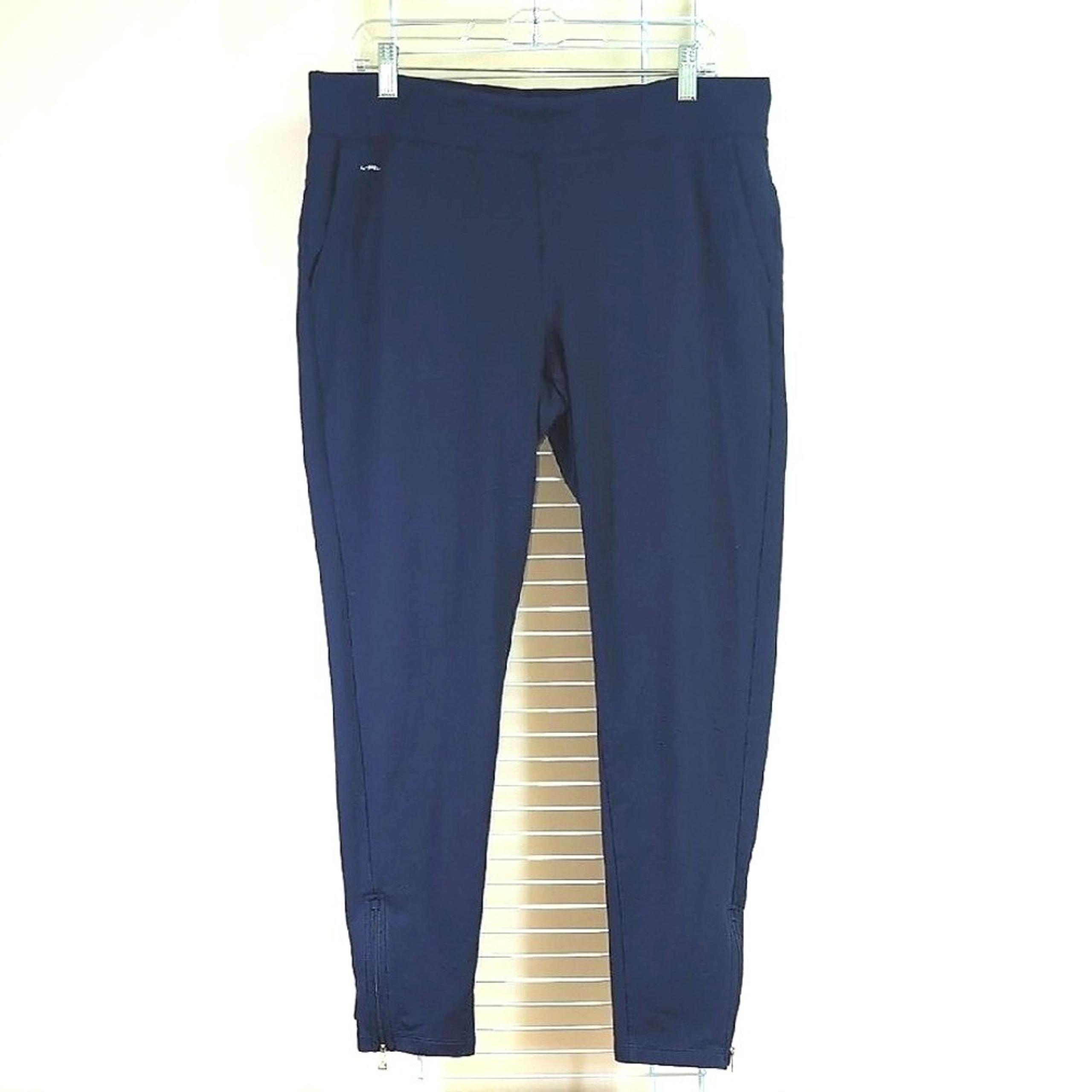 Lauren Ralph Lauren Active Large Dark Blue Pockets Zip Ankle Pull On Jogger