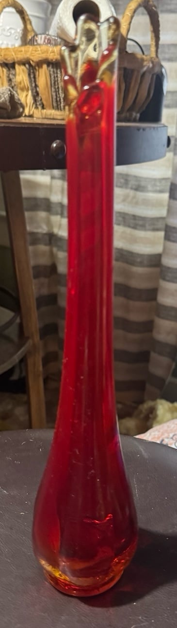 Vintage Viking Glass Swung Vase 16 inch