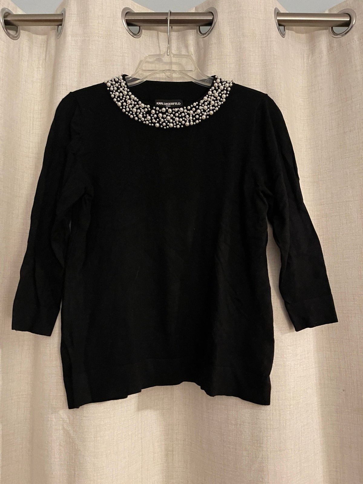 Karl lagerfeld pearl sweater hot sale